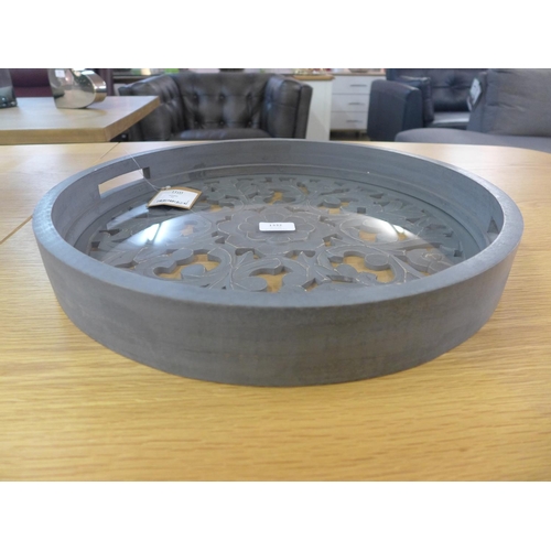 1336 - A Louis carved grey wash circular tray (2060314)   #