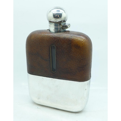 649 - A large hip flask by James Dixon & Sons