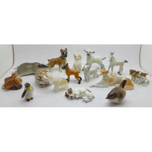 680 - Animal figures including German and USSR, (Doulton dog a/f)