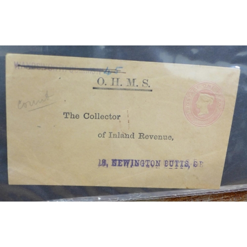 698 - An album of worldwide official postal history, includes O.H.M.S., Buckingham Palace Privy Purse, US ... 