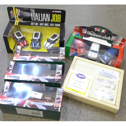 700 - A collection of Corgi The Italian Job vehicles, (6)