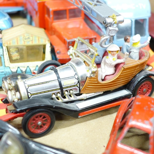 708 - A collection of die-cast vehicles including Dinky and a Corgi Chitty Chitty Bang Bang