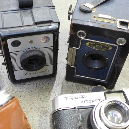 731 - Duo-Ensign 2¼ B camera, a Voigtlander camera and two others