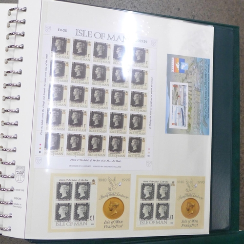 736 - Stamps;- Isle of Man including 1985 to 1997, two albums of mint stamps and first day covers, five sm... 