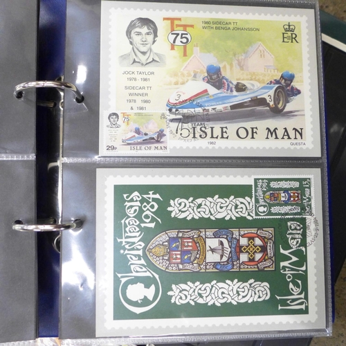 736 - Stamps;- Isle of Man including 1985 to 1997, two albums of mint stamps and first day covers, five sm... 