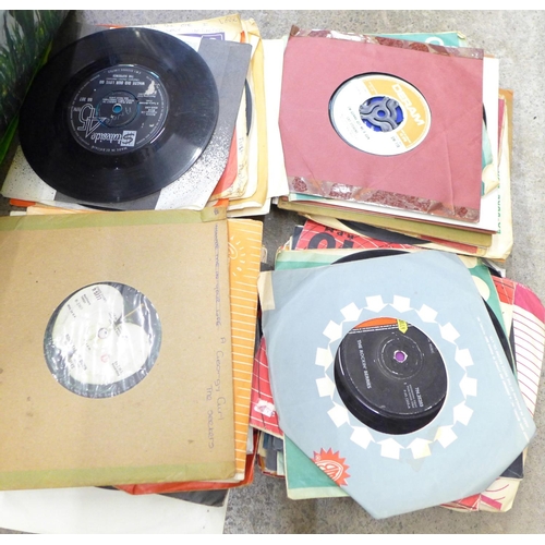 744 - A collection of 45rpm vinyl singles, mainly 1960's including The Beatles, Fats Domino, Chubby Checke... 