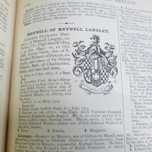 772 - One volume, Burke's Landed Gentry, 1906