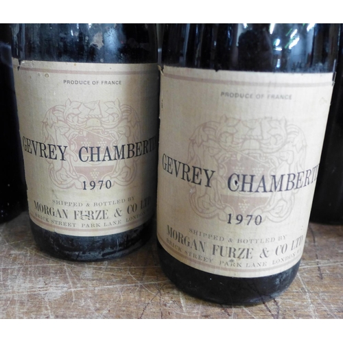 792 - Ten bottles of red wine, 1970's and 1980's, including Chateau La Tour, 1970 Gevrey Chambertin (2), (... 