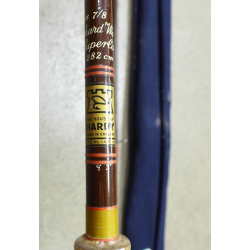 820 - A Hardys fly fishing rod, cased