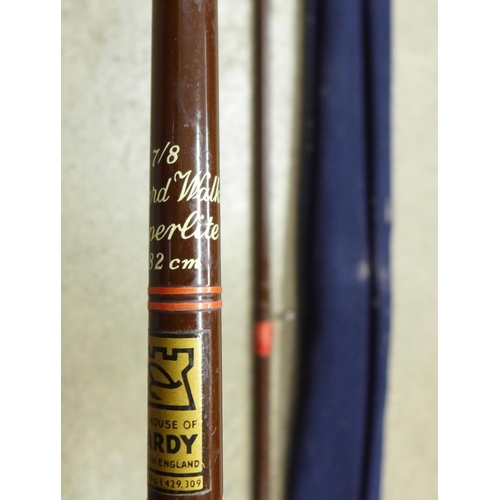 820 - A Hardys fly fishing rod, cased