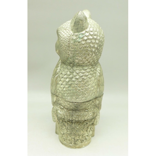 843 - A novelty two-piece pot in the form of an owl, marked T90, 16cm