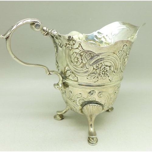 848 - A white metal jug, a/f, 197g, (weighted)