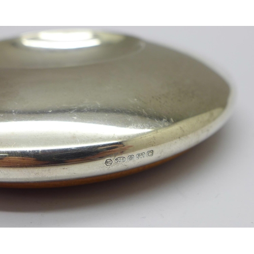 877 - A silver mounted paperweight, diameter 10cm