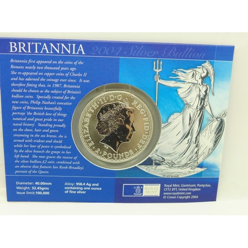 896 - A 2004 Britannia £2 silver coin and an 1886 Morgan silver dollar