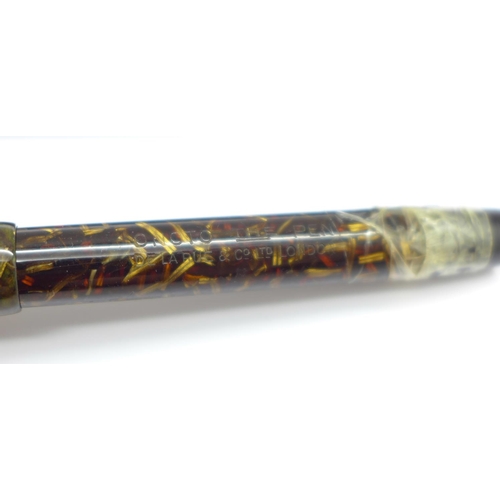 906 - Three pens with 14ct gold nibs, one a/f, two other pens, a silver pencil and three other pencils