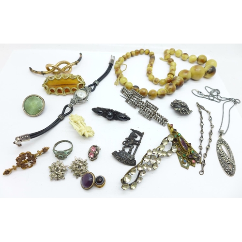 925 - Costume jewellery, etc.