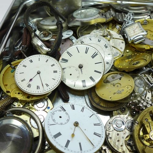 960 - A collection of pocketwatch and wristwatch movements