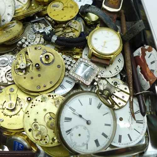 960 - A collection of pocketwatch and wristwatch movements