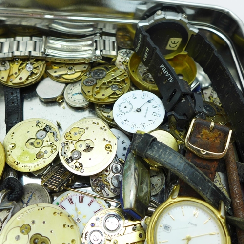 960 - A collection of pocketwatch and wristwatch movements