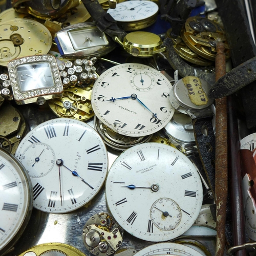 960 - A collection of pocketwatch and wristwatch movements