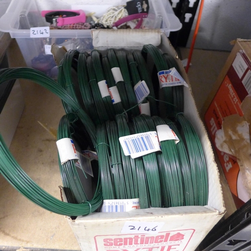 2114 - Box of 24 x 30mtr coils of Ry-Tie plastic coated tying wire * This lot is subject to VAT