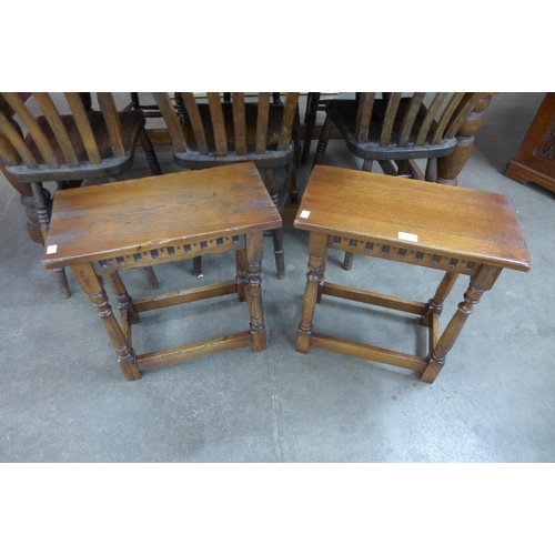 79 - A pair of oak joint stools