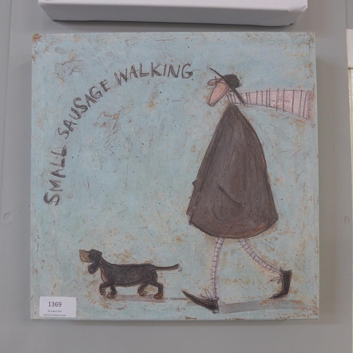 1369 - A Sam Toft print, 'Small Sausage Walking', 30cm x 30cm (WDC916657)   #