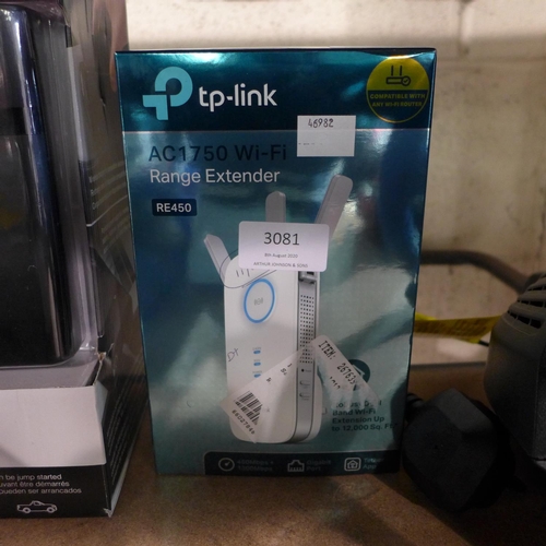 3081 - A Tp-Link Ac1750 Wifi Extender            (195-85) * This Lot Is Subject To Vat