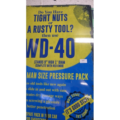 2094 - Large tin plate sign - WD40 - * this lot is subject to VAT