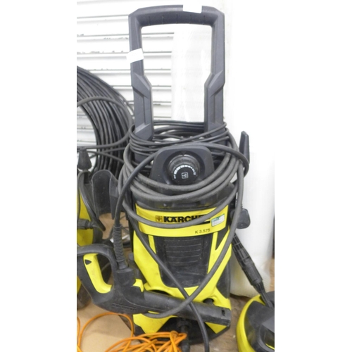 2516 - Karcher K3.575 jet wash with patio cleaner & lances & fittings - W