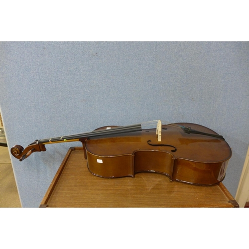 349 - A cello, length of back inc. button 67cms