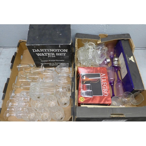 1150 - Two boxes of glassware including Dartington **PLEASE NOTE THIS LOT IS NOT ELIGIBLE FOR POSTING AND P... 