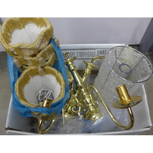 1176 - Two chandeliers and a pendant light shade **PLEASE NOTE THIS LOT IS NOT ELIGIBLE FOR POSTING AND PAC... 