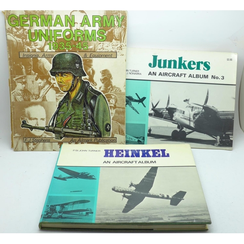 630 - Two German military aircraft books and a German army uniforms reference book