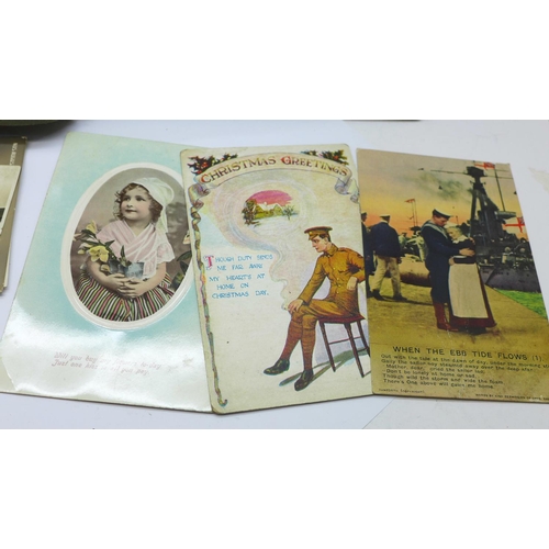 680 - Two albums of Edwardian postcards