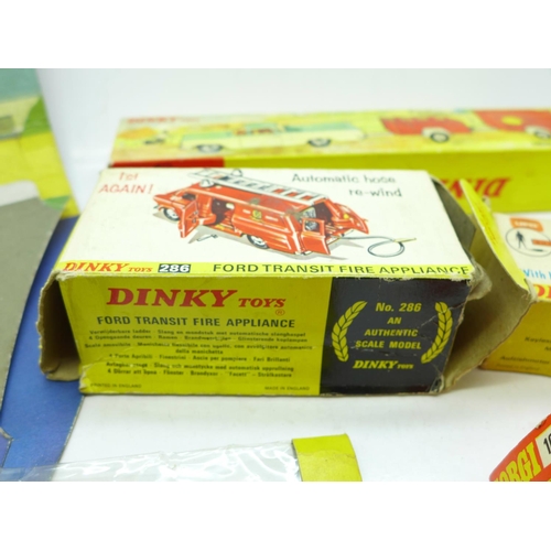 694 - Corgi, Dinky and Matchbox empty boxes includes Matchbox display, Dinky Ed Strakers car, etc. (6)