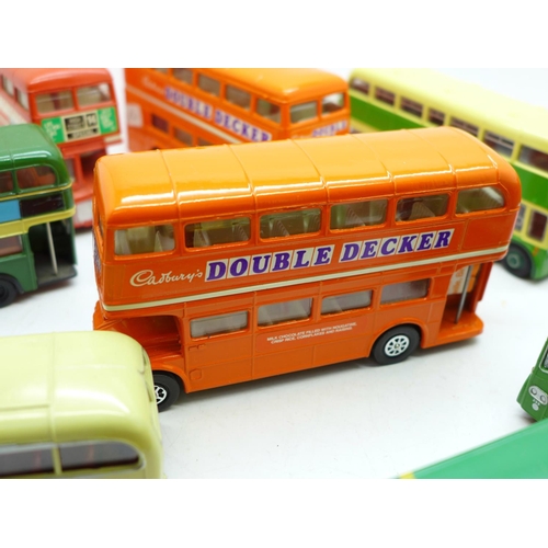 698 - Eleven Corgi model buses