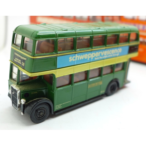 698 - Eleven Corgi model buses