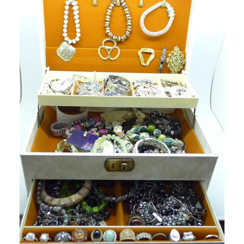 701 - A jewellery box and costume jewellery