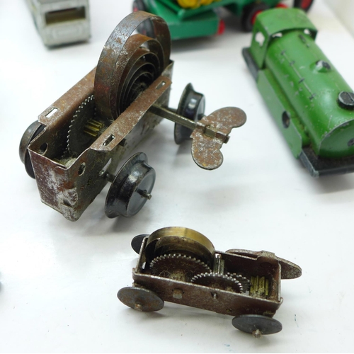 708 - Assorted Tri-ang and Matchbox vehicles, etc.