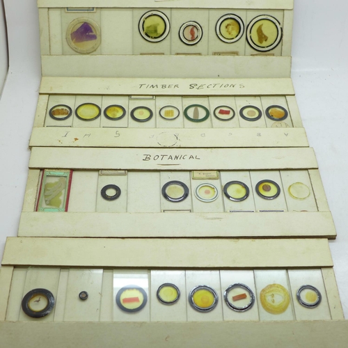 712 - A collection of microscopic slides, some late 19th Century