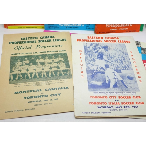 713 - Football programmes; England, 1960's Scottish Cup Semi-Finals, Club handbooks, Eastern Canada PSL, e... 