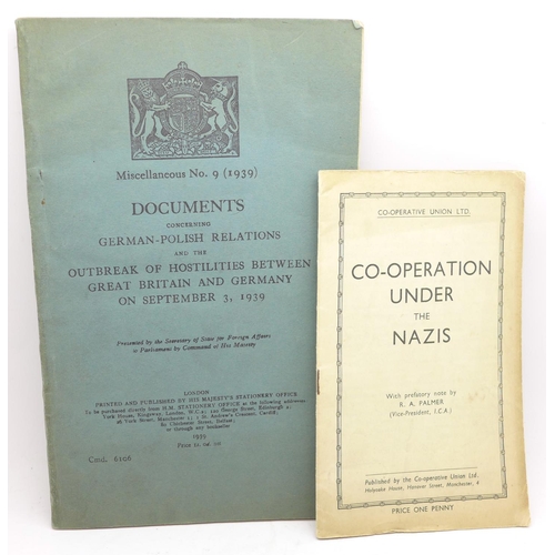 719 - A 1939 publication concerning German/Polish relations and a booklet, Co-operation Under The Nazis