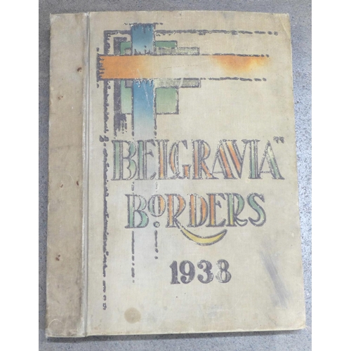 774 - A 1938 Belgravia and British Art Deco wallpaper trade catalogue with corner and style overlays, some... 