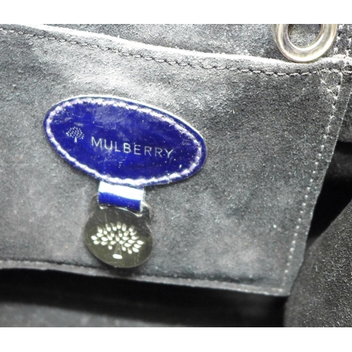 782 - A Mulberry patent navy handbag and dust bag