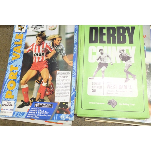 785 - A collection of football programmes including Derby, Leicester, Portsmouth, 1960's onwards