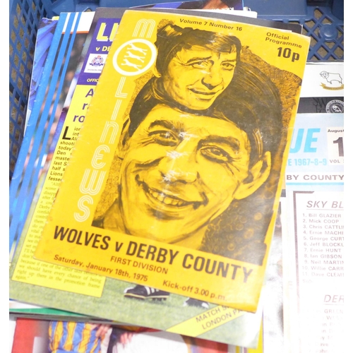 785 - A collection of football programmes including Derby, Leicester, Portsmouth, 1960's onwards