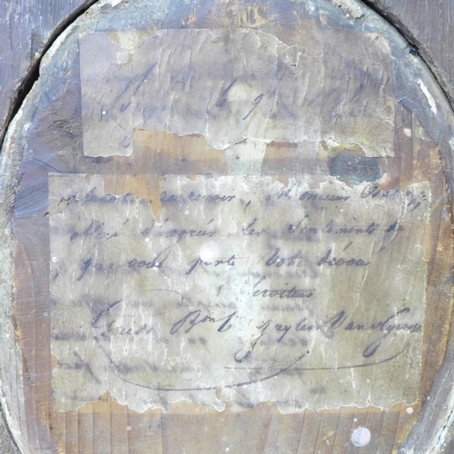 816 - A signed early 19th Century relief plaque dated 1831 in a wooden acorn decorated frame