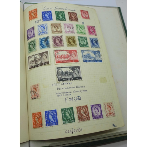 845 - Stamps;- an album with thirty-eight Victorian penny reds, Edward VIII, George VI including 1948 Olym... 