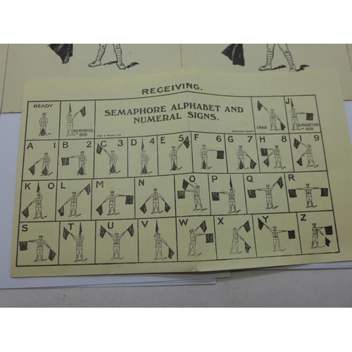 887 - The Semaphore Simplified, twenty-eight cards and two leaflets, Gale & Polden, Aldershot